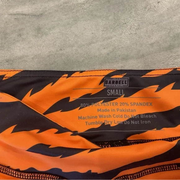Women's Orange Tiger Stripe Athletic Shorts - Picture 6 of 6